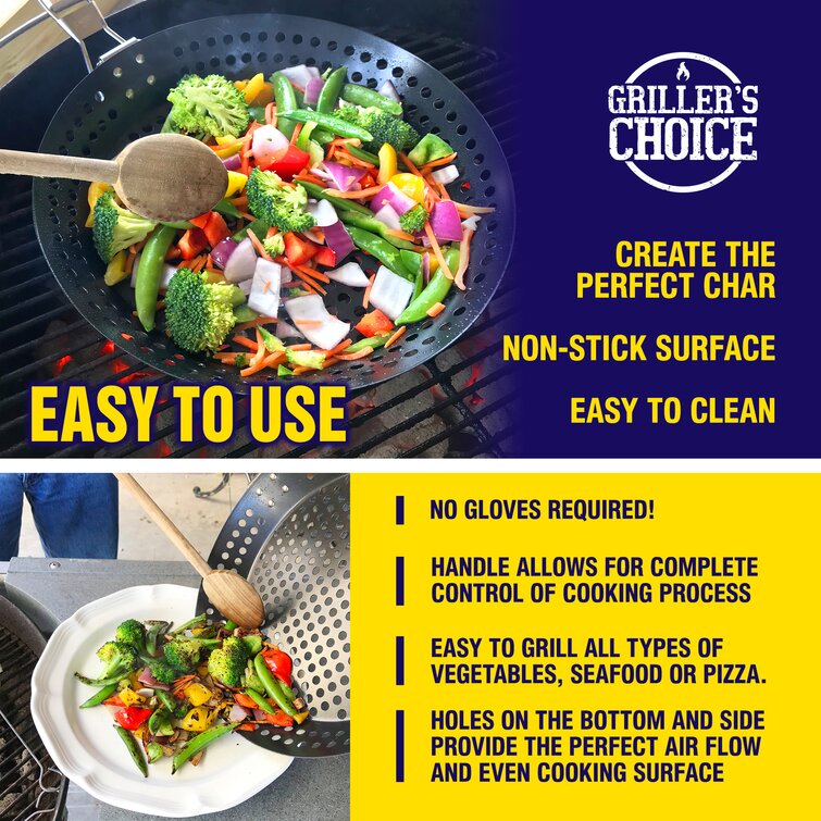 Grillers Choice Metal Non Stick Dishwasher Safe Grilling Basket